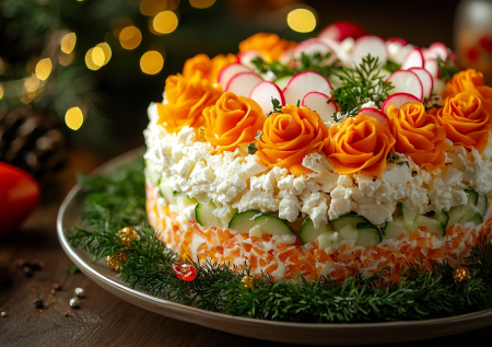 Этот салат — новый фаворит новогоднего стола: такого красавца даже есть жалко