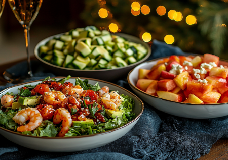 Праздничный стол без стресса: 3 салата на Новый год за 20 минут — легкие, яркие, идеальная компания для шампанского и душевных разговоров