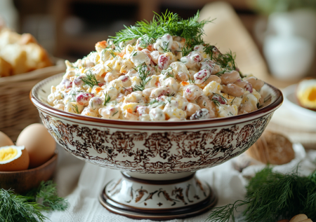 Настолько вкусно, что хочется готовить не только на Новый год, а каждый день: салат с фасолью и грибами