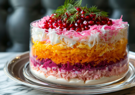 Новогодний салат, который заменит оливье и украсит праздник: простой «Снежок» с нежным вкусом и эффектной подачей