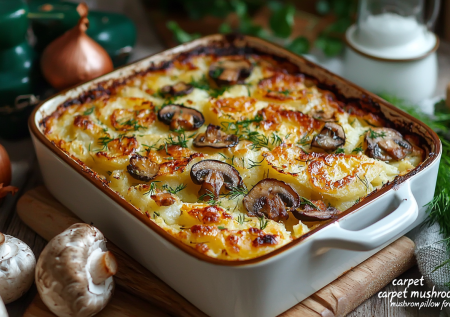 От драников с картошкой устала! Запекаю картофельный «ковер» с грибами и сметаной. Лесной аромат и хрустящая корочка