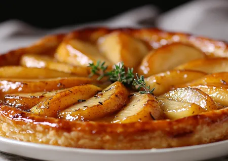 Французский десерт наоборот: Тарт Татен с грушами и тимьяном