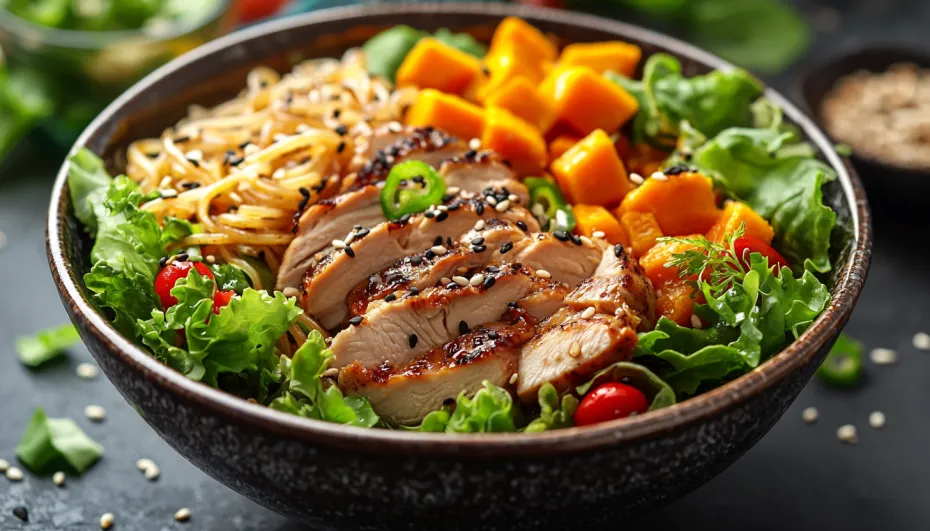 Быстрый салат с копченой курицей