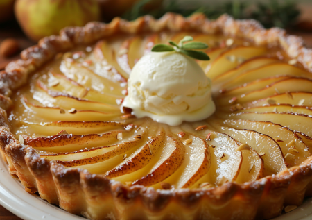 Идеальная выпечка из готового теста: нежный тарт с грушей и миндалем