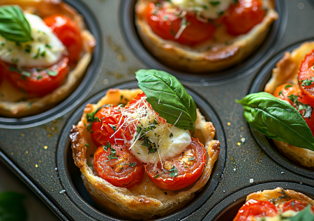 Готовим за 20 минут: аппетитные песочные корзинки с черри и моцареллой