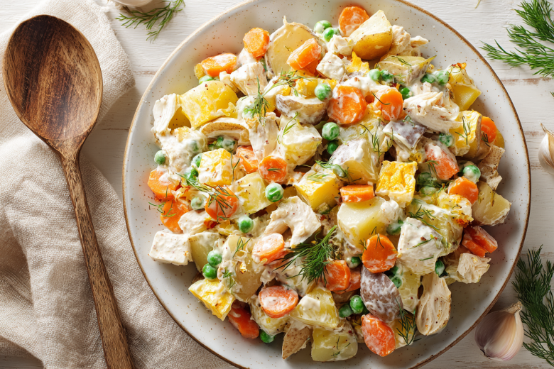 Оливье без колбасы: рецепт