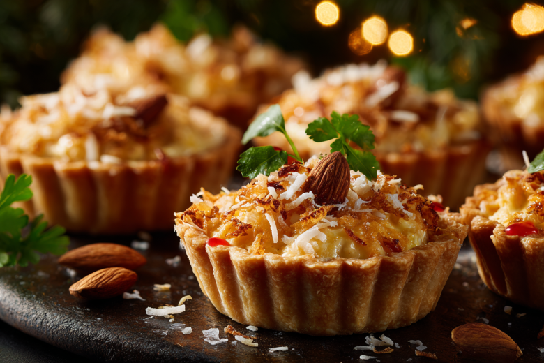 Красивые тарталетки с кокосовой стружкой: рецепт