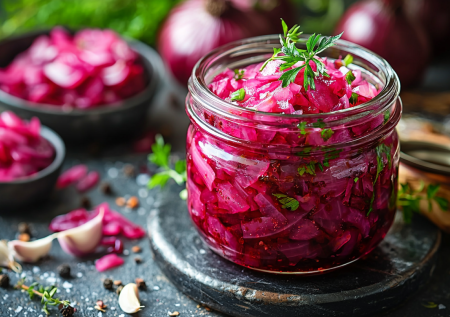 Добавляю к мясу или салатам — этот маринованный лук обожают все! Мой секрет в свекле