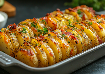 Картофель «гармошкой» надоел? Запекаю его с салом и чесноком. Хрустящие дольки, которые тают во рту, и никаких сложных разрезов