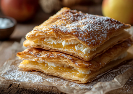 Творог, яблоко и ванильный сахар! Пеку нежные конвертики по-деревенски. Сочные, как пирожки, но в десять раз изящнее