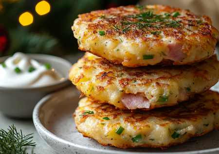 Несладкие оладьи на кефире с ветчиной: похожи на ленивые пирожки или панкейки-пиццы — готовятся на раз-два