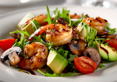 Креветки и шиитаке с трюфелем: салат за 15 минут удивит гостей