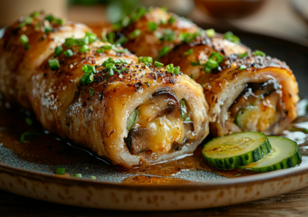 Готовлю заранее на Новый год. Рулет из индейки с грибами! Два в одном — и закуска, и горячее