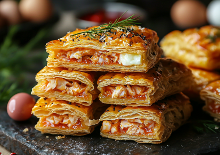 Бомбическое сочетание: крабовые слойки с копченой нотой из готового теста — так вы точно не готовили