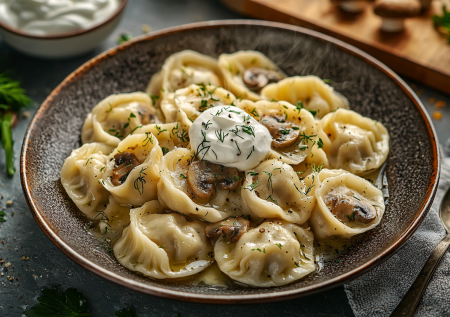 Пошаговый рецепт постных вареников с грибами для сочельника