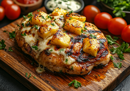 Салаты с ананасами не готовлю, пускаю их в горячее — получается чудная порционная курица на Новый год