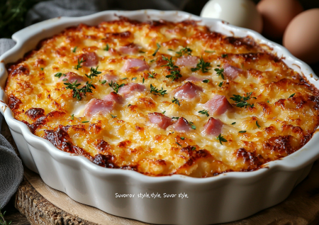 Осталась гречневая каша? Запекаю ее по-суворовски с яйцом и ветчиной. Вкусный ужин для семьи в одном противне