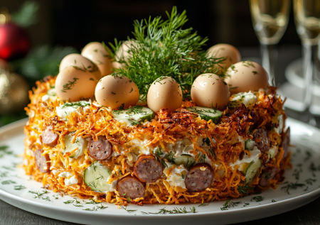 Задабриваем Огненную Лошадь обалденным салатом «Стог сена»: отлично впишется в новогодний стол