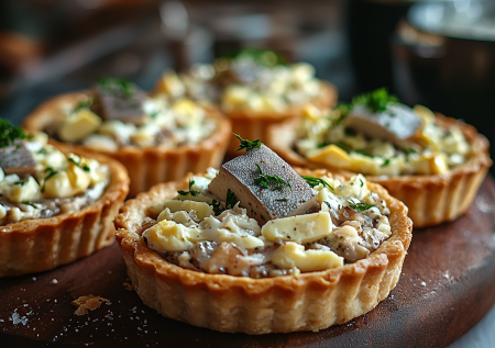 Тарталетки с селедкой: исчезнут с новогоднего стола быстрее бутербродов с икрой — простой рецепт