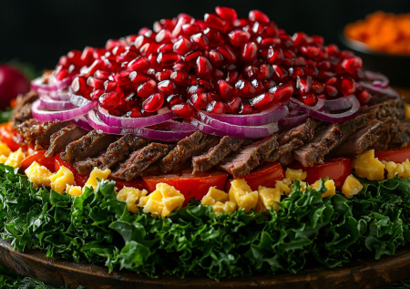 Крабовый, извини. «Алый парус» — идеальный салат для праздника. С говядиной, гранатом и томатами