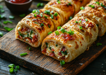 Эффектная закуска к празднику может быть быстрой — мой топ-рецепт из лаваша и бекона: на все уходит 15 минут