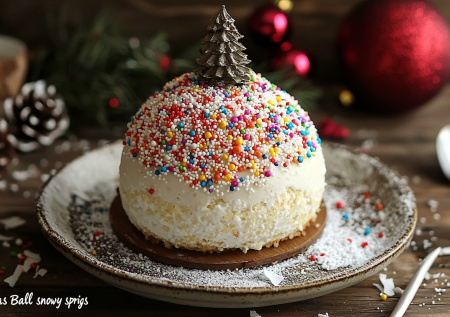 Печенье, творог и разноцветная посыпка! Легкий торт-суфле «Елочный шар». Яркий, веселый и готовится за час
