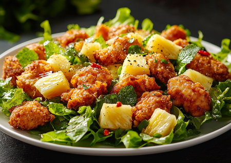 Салат на Новый год быстро и как в ресторане: «Курочка на Гавайях» — бомбическое сочетание с курицей терияки и чумовой заправкой