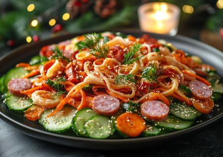 Яйца не варим, а делаем из них блинчики: чумовой салат на Новый год «Сказка» — пальма первенства достанется ему