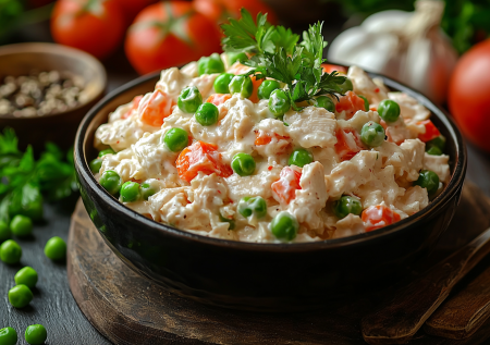 Встречаем Новый год по классике: салат «Столичный» — хит советских ресторанов