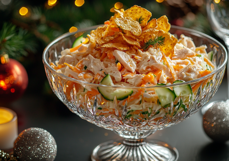 Салат с чипсами обожают и дети, и взрослые: вкуснейшая закуска на Новый год