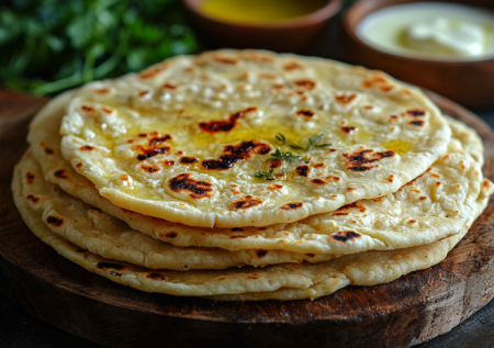 Стакан кефира мешаю с мукой и пеку уютные индийские лепешки: семья съедает вместо хлеба