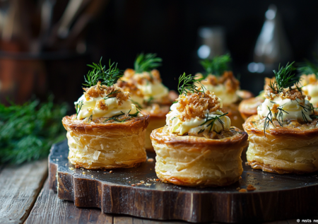 Изысканно и без хлопот. Волованы с муссом из шпрот и укропом. Идеально к вину и игристому