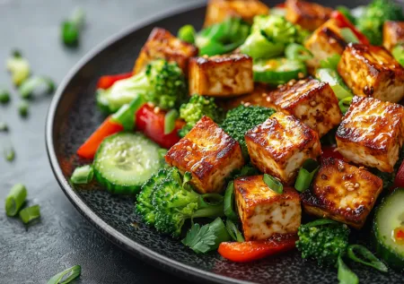 Новый год без лишних калорий: низкоуглеводный салат с тофу