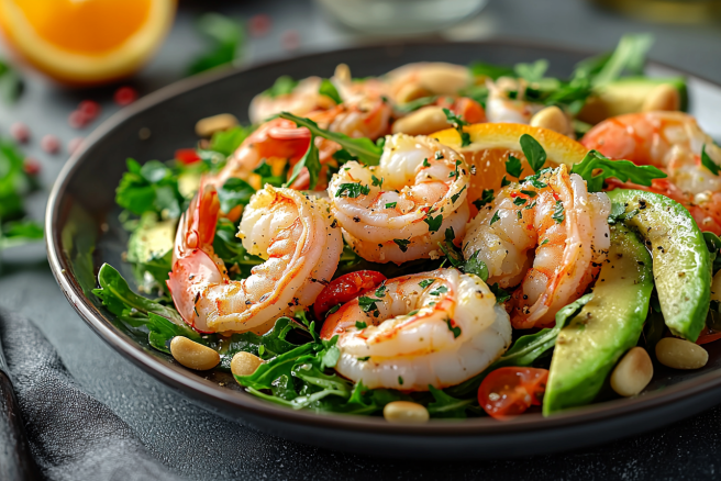 Морское приключение: салат с креветками и руколой — блюдо на Новый год