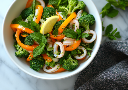 Теплый салат с кальмарами за 20 минут: легкое праздничное блюдо с овощами и ароматной заправкой без лишней возни