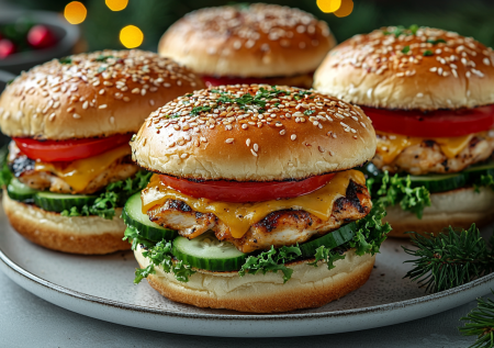 Горячие чесночные бургеры с копчёной курицей: вкуснятина на Новый год за 15 минут — ну прям когда совсем нет времени