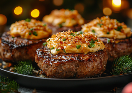 Свинина с грибами под хрустящей шапкой: порционное горячее на Новый год или семейный ужин