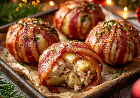 Картофельно-куриные шары в беконе: шикарное горячее на Новый год — быстро, гениально и шедеврально