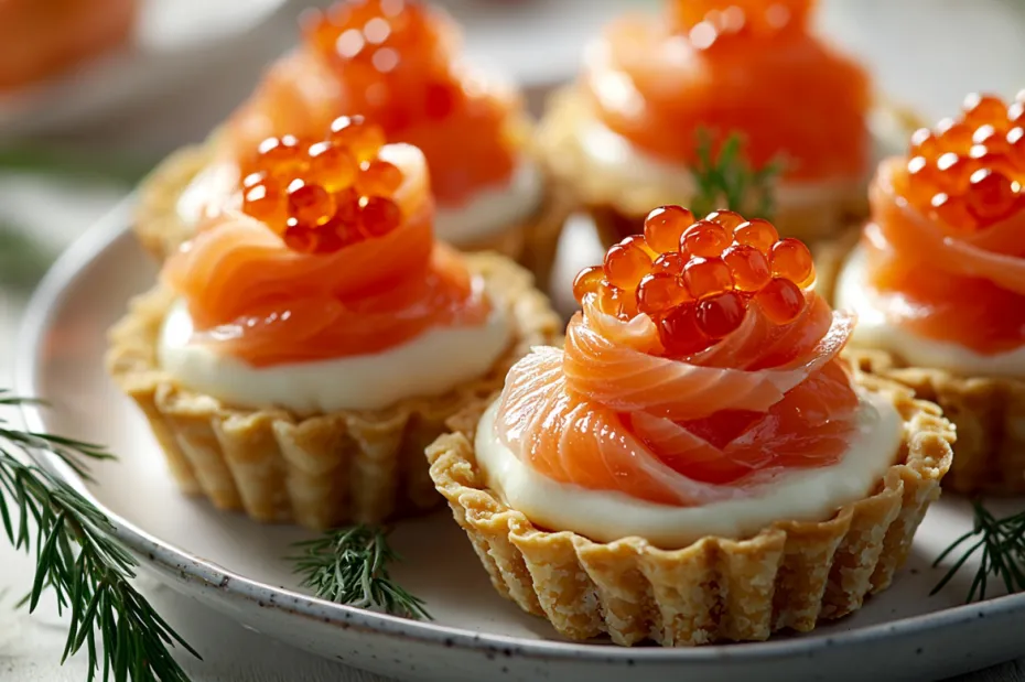 Красивые и быстрые тарталетки с икрой