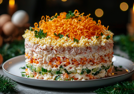 Готовлю на праздничный стол на замену приевшимся блюдам: салат «Афоня» с копченым сыром