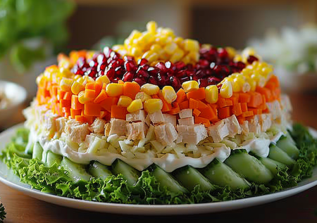 Салат «Шахерезада» — тысяча и одна ночь в одной тарелке. Ярче и ароматнее любой мимозы