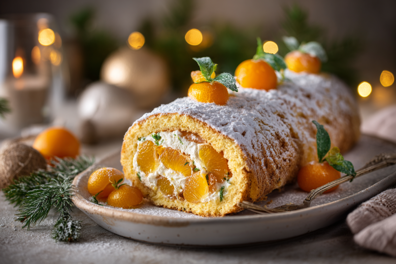 Простой рулет с мандаринами