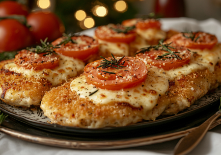 С горячим на Новый год не мучаюсь, делаю отбивные — тут и хрустящая корочка, и сырная шапочка