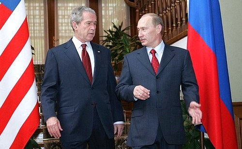 Владимир Путин и Джордж Буш