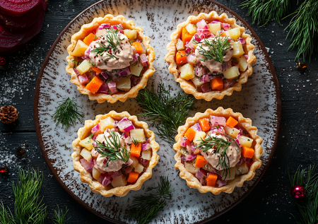 Селедку под шубой готовлю в корзинках — гениальное решение для закуски к Новому году