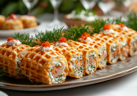 Удивите гостей закусочным рулетом из вафельного коржа: готовится просто, выглядит празднично