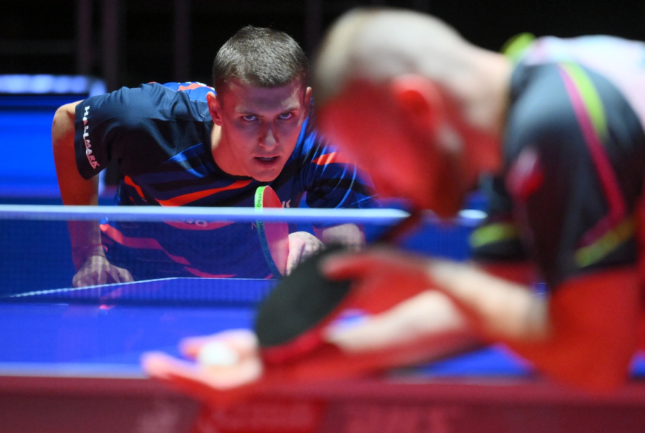 Лев Кацман и Никита Артеменко в соревнованиях по настольному теннису на Суперкубке России в Москве