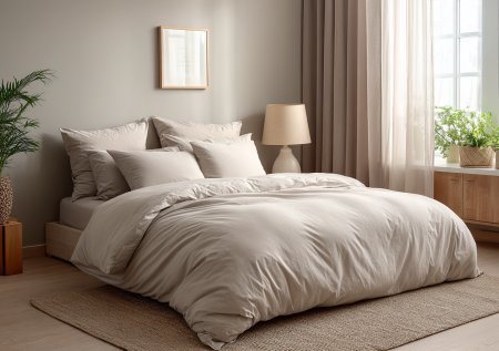 Ванная как продолжение спальни: единый стиль через текстиль