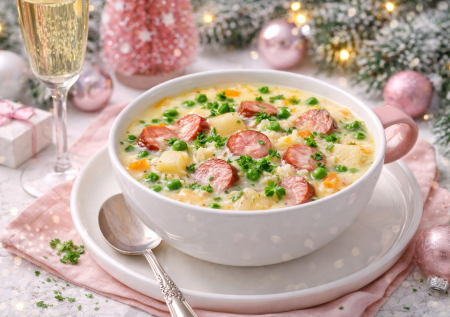 1 и 2 января поблагодарите за этот суп — мгновенная вкуснятина: супец с охотничьими колбасками и рисом вернёт к жизни