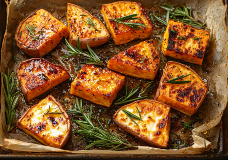 Секрет карамельной корочки: смазываю батат медом перед запеканием